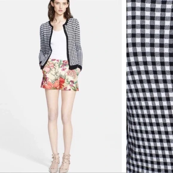 Red Valentino gingham button down sweater top